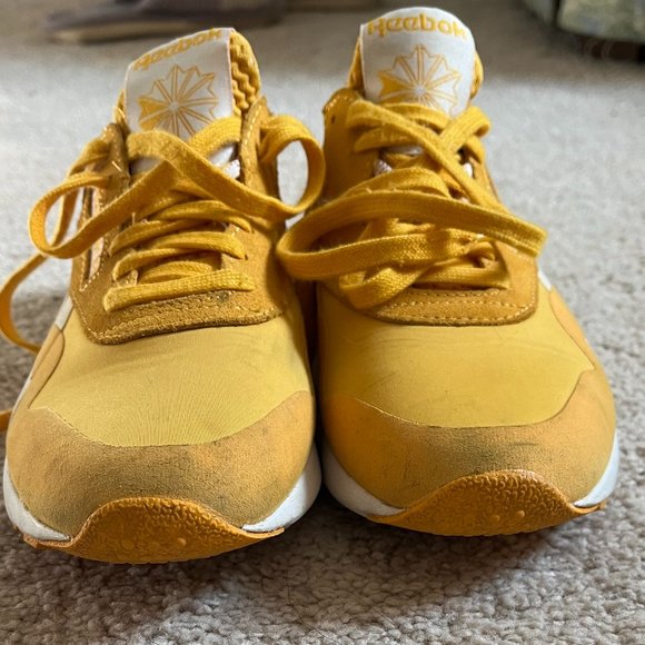 *Reebok* Yellow Classic Nylon Sneakers | Fierce Gold & White | 6.5 | Gently Used - Picture 11 of 12